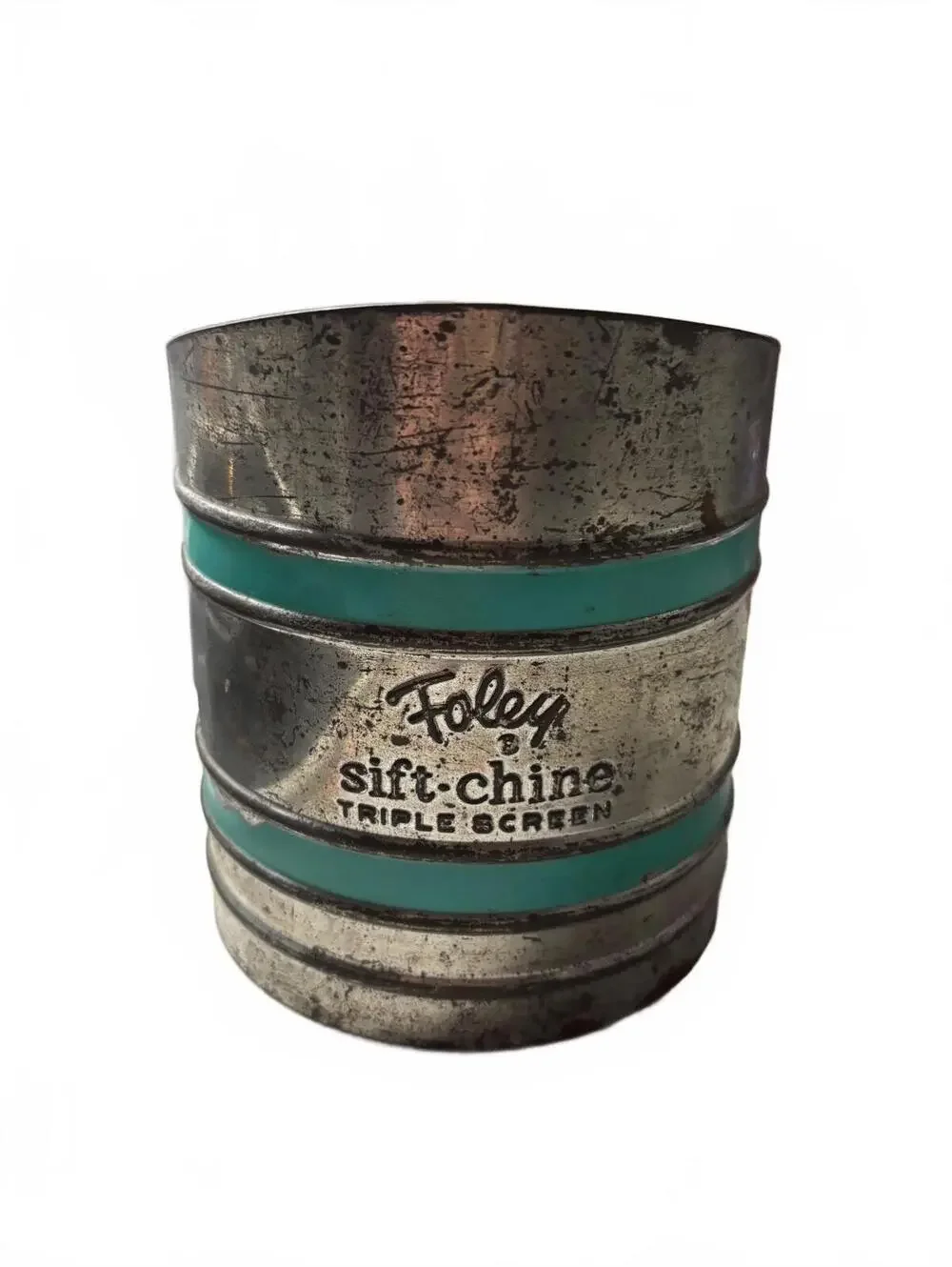 Vintage Foley Triple Screen Flour Sifter Aqua 1950s Works